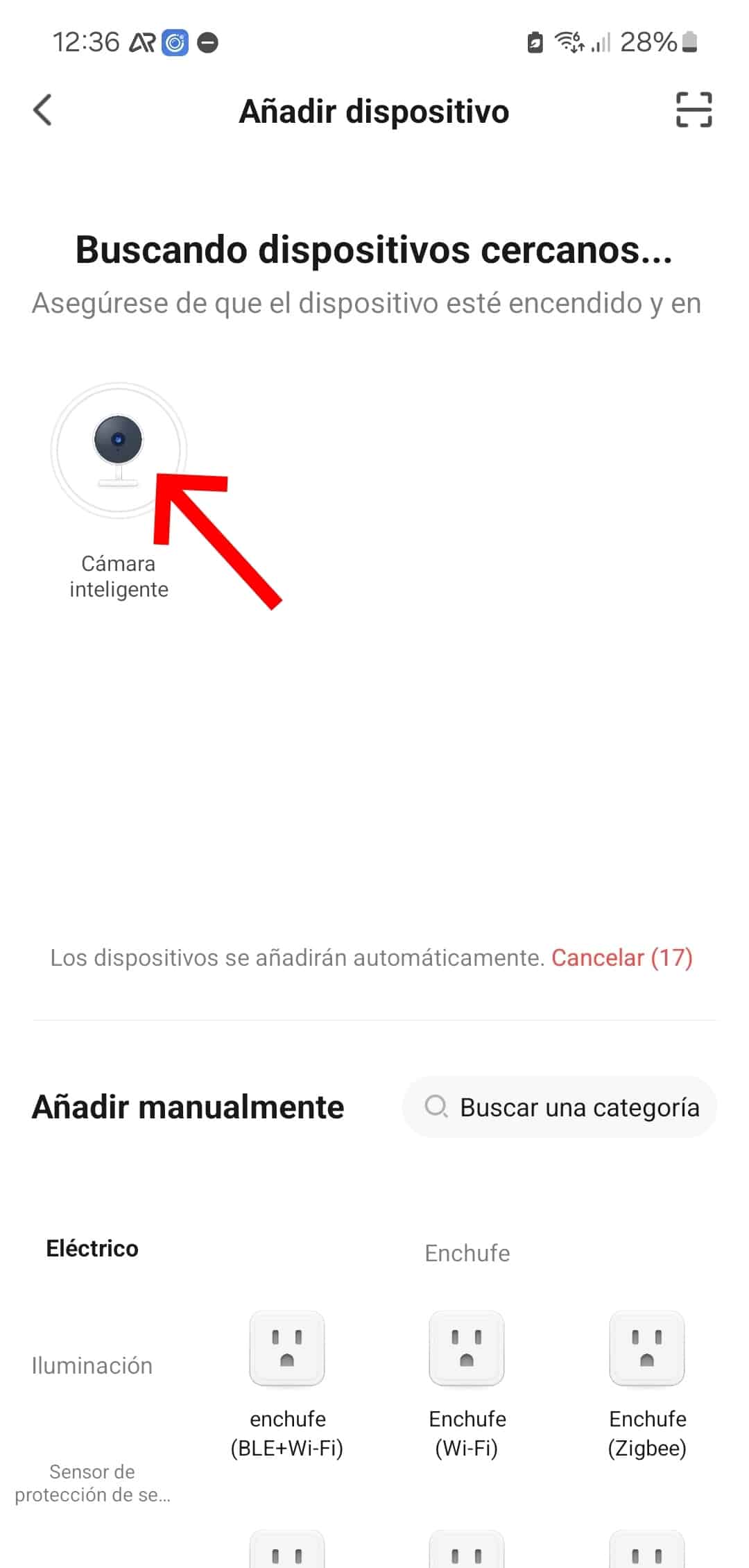 Dispositivo cercano Tuya IP36W
