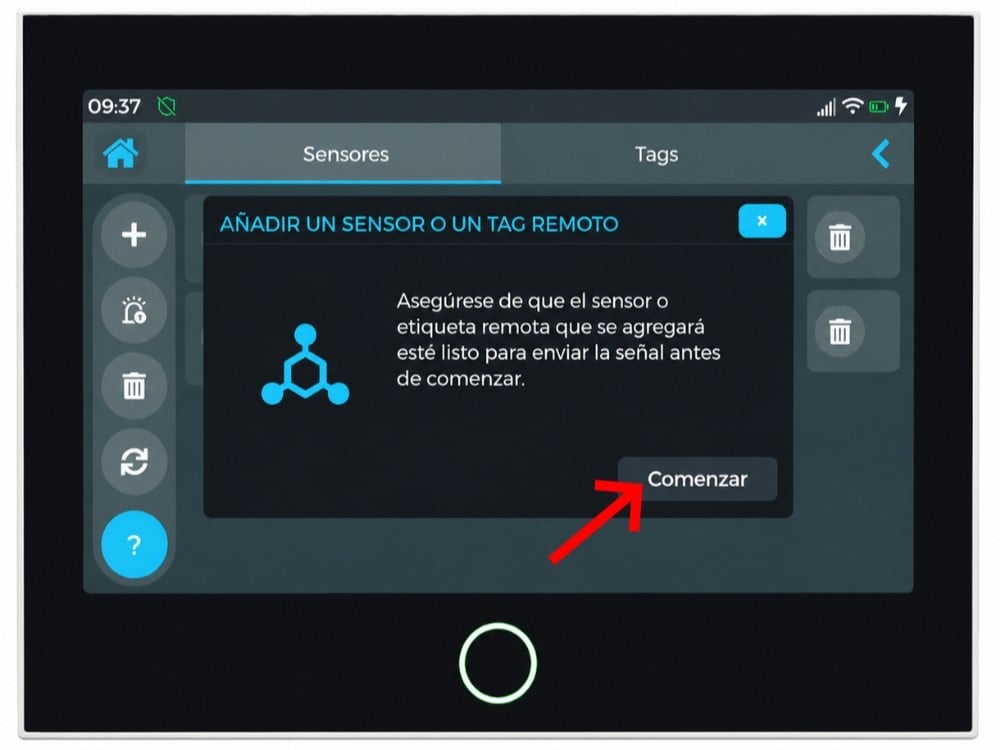 Instrucciones ALARMA - Pulsar comenzar accesorio Alarma