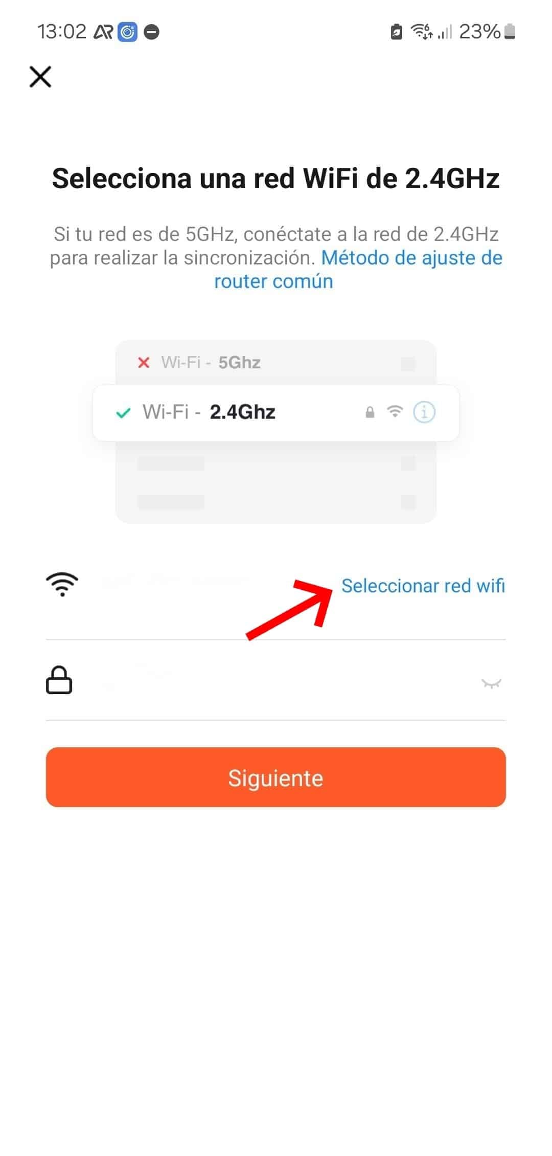 Selecciona red wifi TuyaSmart Q26