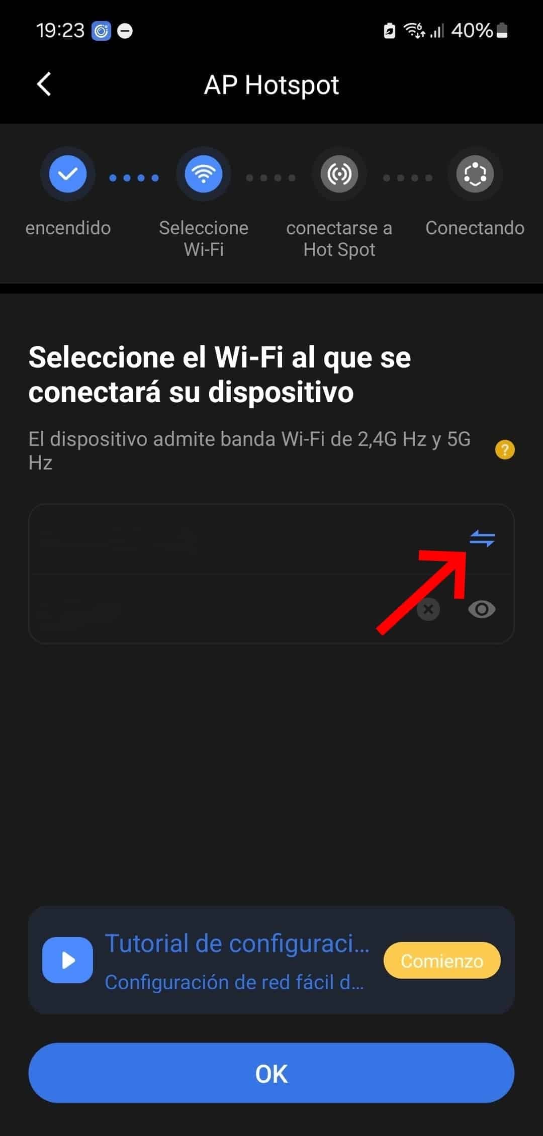Seleccionar red wifi domestica V380 Pro IP601BW