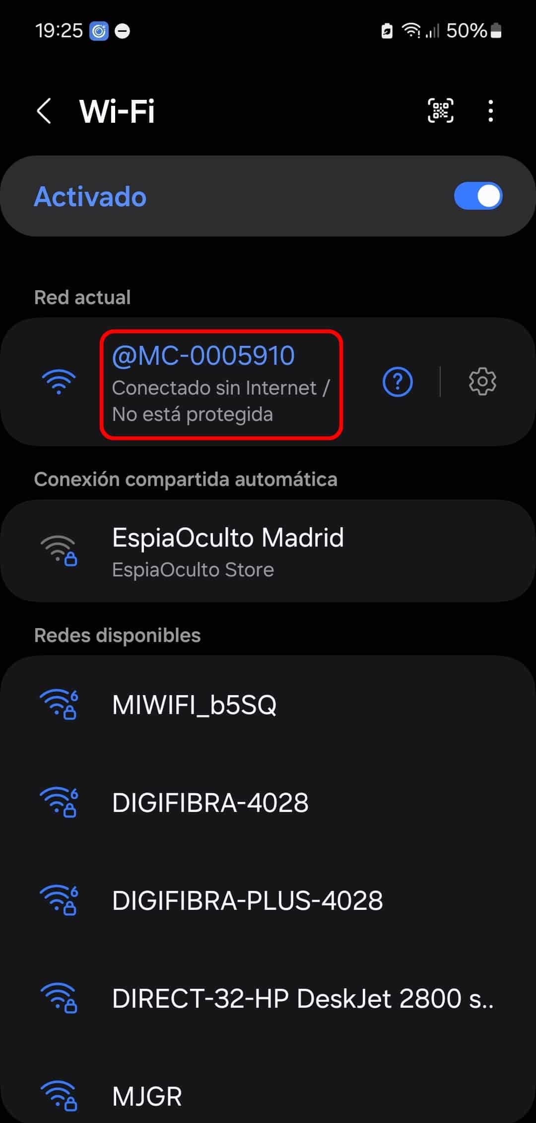Seleccionar wifi camara OKAM Pro MA3_MW3
